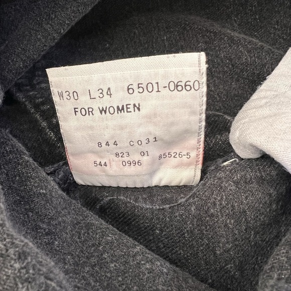 Vintage Levis 501 Jeans Womens Black W30 L33 Made In USA Button Fly Denim 90s - Picture 4 of 15